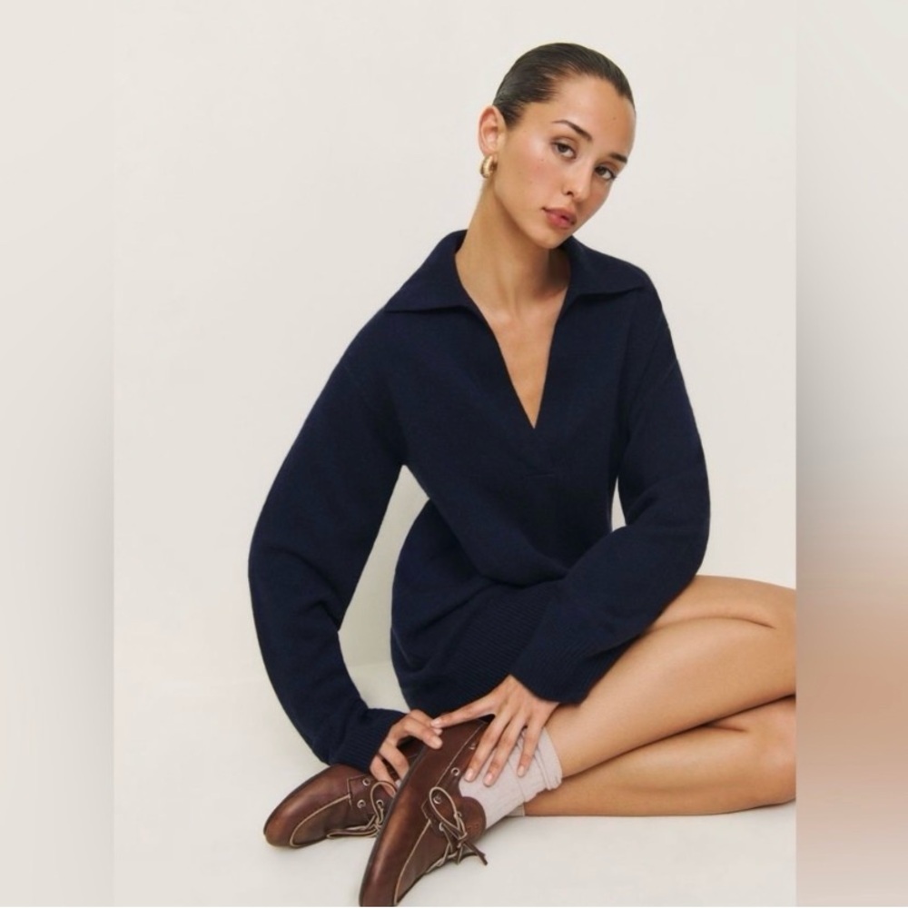 Reformation Maeve Cashmere Polo Dress - Picture 2 of 13